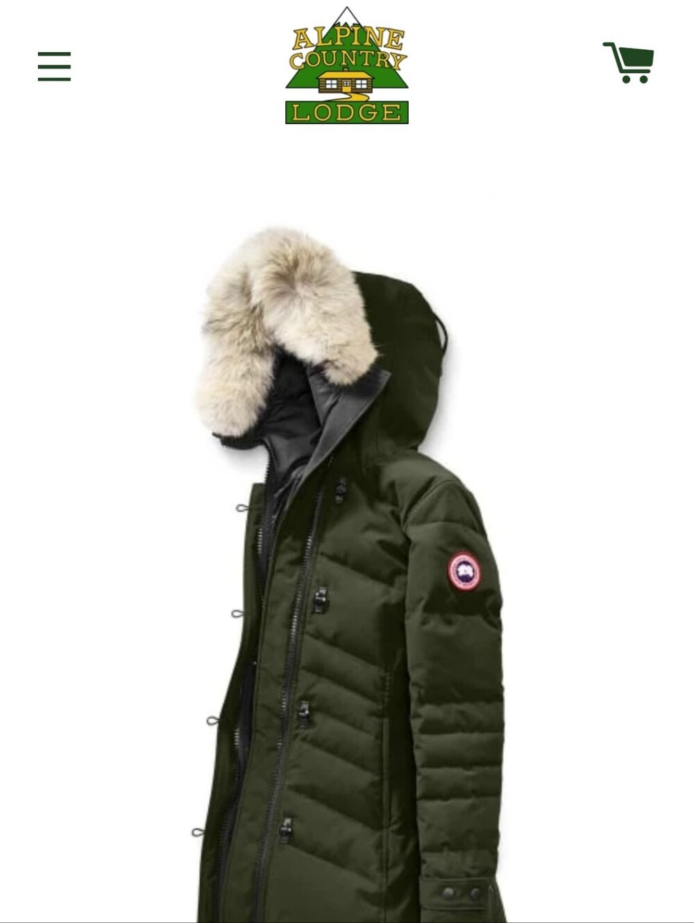 Canada Goose Black  Long Down Coat with High Collar. Loretta Parka Black Size M
